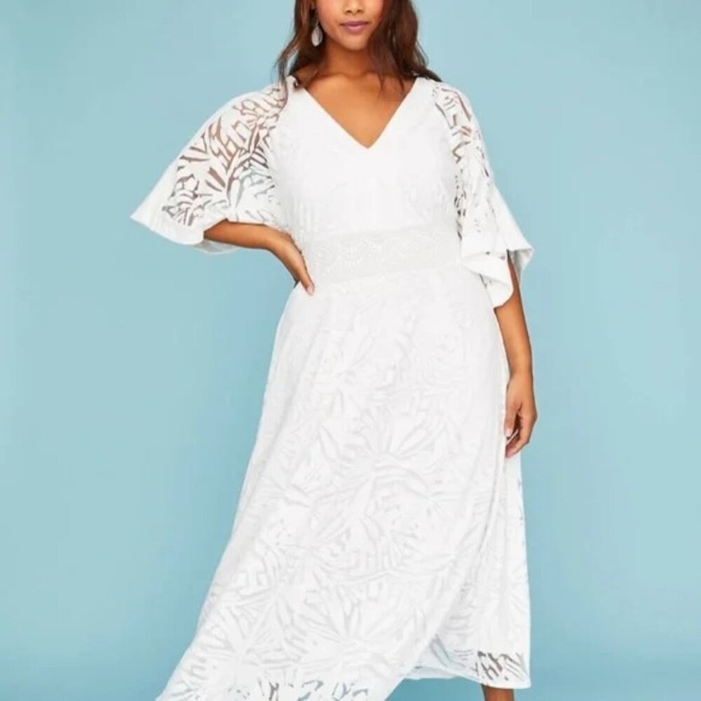 Cold Shoulder Kimono Sleeve Lane Bryant Maxi Dress - 18/20